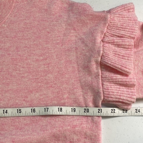 J Crew NWOT Ruffle Sleeve Sweater Wool Blend Pullover Ballet Girl Barbie Pink - Picture 13 of 16